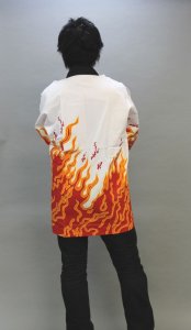 画像1: 安心１枚から衿ネーム入れコミコミ価格「炎」【祭り法被】安心１枚からこの価格 (1)