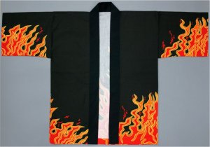 画像3: 「炎」祭り・販促・イベントに!【祭り法被】【半纏】顔料染(シルクスクリーン) (3)