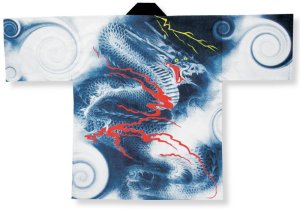 画像2: 「龍」祭り・販促・イベントに!【祭り法被】【半纏】顔料染(シルクスクリーン)『龍』 (2)