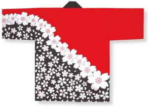 画像2: 安心1枚から衿ネーム入れコミコミ価格「桜赤」【祭り法被6487】 (2)