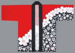 画像3: 安心1枚から衿ネーム入れコミコミ価格「桜赤」【祭り法被6487】 (3)