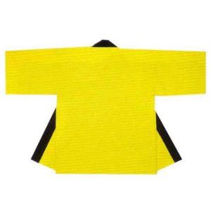 画像2: 即日発送対応法被両衿合計10文字まで衿加工コミコミ!無地法被 黄色 (2)