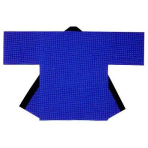 画像2: 即日発送対応法被両衿合計10文字まで衿加工コミコミ！無地法被　青 (2)