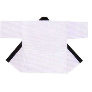 画像2: 即日発送対応法被両衿合計10文字まで衿加工コミコミ!無地法被 白 (2)