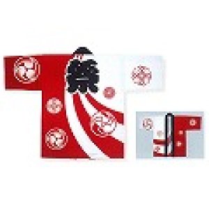 画像6: 急ぐんだ！！襟印刷プリントコミコミ「獅子毛巴　赤」【祭り法被】両衿合計10文字まで衿加工コミコミ (6)