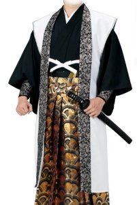 画像1: 陣羽織　簡易陣羽織をお値段以上の高級陣羽織に格上げした、お祭り天国製品 (1)