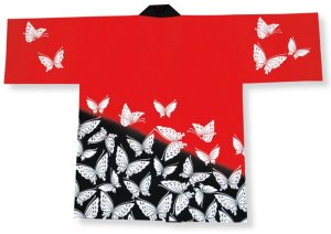 画像1: 急ぐんだ！！襟印刷プリントコミコミ「蝶々」【祭り法被】 (1)
