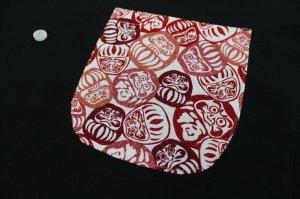 画像2: 【赤だるま】祭りはもちろんユニフォームに最適!黒無地鯉口シャツ (2)