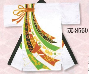 画像1: がらつき長半纏（法被・ハッピ）熨斗 よさこいむけの着物袖風の本格ロング法被 (1)