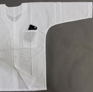 画像5: 大人白鯉口シャツ【綿絽　生地使用】 (5)