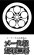 画像1: 丸に剣梅鉢（貼り紋）紋のシール (1)