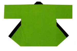 画像1: 無地法被　黄緑系　日本の歳時記　水色 カラー無地ハッピ　安心のGポプリン綿１００％ (1)