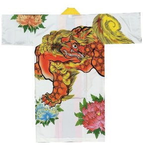画像1: がらつき長半纏（法被・ハッピ）獅子 (1)