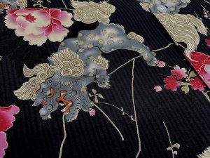 画像2: 【鯉口シャツ】獅子ボタン桜　売れ筋黒系　一旦売り切れましたが再販決定 (2)