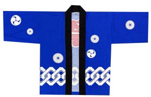 画像5: 2025新製品　激安祭り法被【青】定番の青地に白吉原　吉原つなぎの激安ハッピは業界でタブーレベルの本格派の柄です (5)