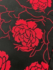 画像3: 【鯉口シャツ】黒地に赤牡丹　シンプルで飽きないおしゃれ鯉口シャツ0668 (3)