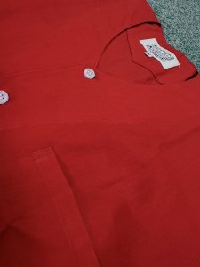 画像2: 赤無地鯉口シャツ【国産】※数量限定で販売中です（在庫は連動していません） (2)