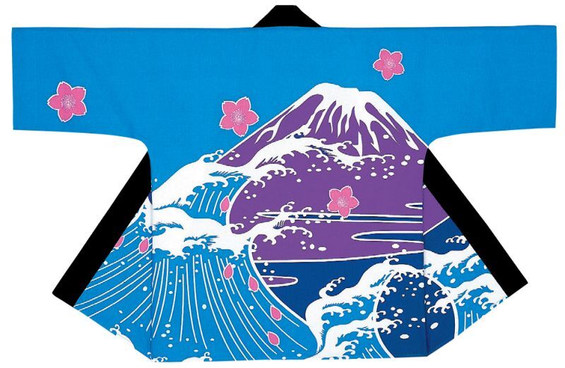 顔料染半纏 （法被）富士山